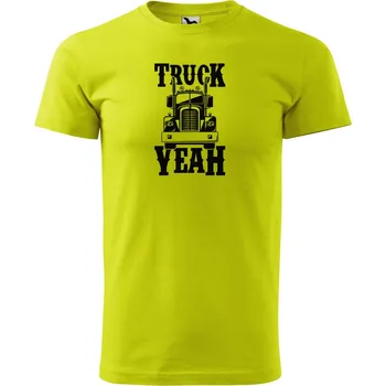 Pánské oblečení Pánské tričko s potiskem Truck yeah Velikost: XL, Barva trička: Limetková