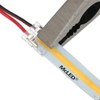 LED páska Připojovací konektor jednobarevných LED pásků šíře 10 mm, 2 piny, délka 1 metr, 20AWG, vodiče červená/černá, max. 3,5 A