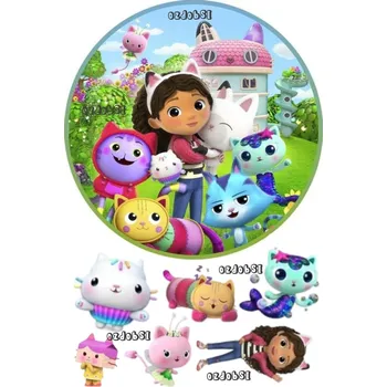 Jedlá dekorace na dort Gabbi 6 - jedlý papír - Bez úprav / Jedlý papír / Bez decor gelu