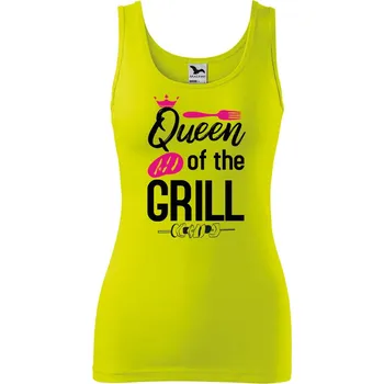 Dámské oblečení Dámské tílko s potiskem Queen of the grill Velikost: XL, Barva: Limetková
