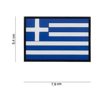 Gumová nášivka 101 Inc vlajka Řecko - barevná