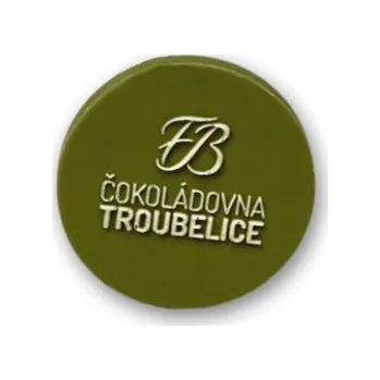 Cukrovinka Čokoládové kolečko logo FB, 5g, Čokoládovna Troubelice Varianta: bílá 40% se spirulinou