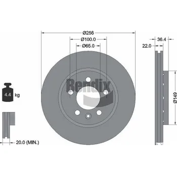 Brzdový kotouč Brzdový kotouč BENDIX Braking BDS1356