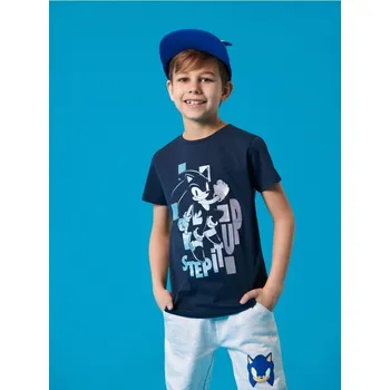 Chlapecké tričko Sinsay - Tričko s krátkým rukávem Sonic the Hedgehog - námořnická modrá - 197CT-59X - 197CT-59X-98