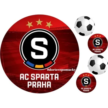 Jedlá dekorace na dort A.C. Sparta Praha - jedlý papír - Bez úprav / Jedlý papír / Bez decor gelu