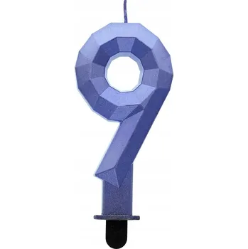 Svíčka Tortová SVÍČKA k NAROZENINÁM křišťál ČÍSLICE 9 tmavě modrá EFEKTNÍ