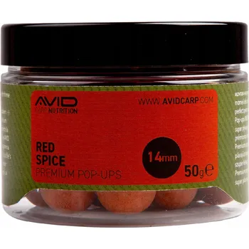 Nástraha POP-UP BOILIES AVID PREMIUM RED SPICY 14mm/50g