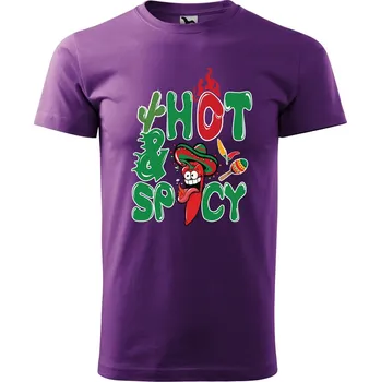 Pánské tričko Pánské tričko s potiskem Chilli papričky Velikost: S, Barva trička: Fialová