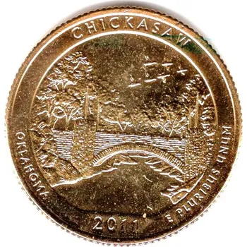USA. 1/4 dollar 2011/D. Chickasaw. Pozlacený.