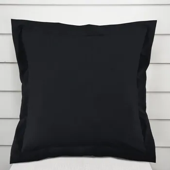 Povlak na dekorativní polštářek Bavlněný saténový povlak na polštář s lemem ST-019 Černý 30 x 50 cm
