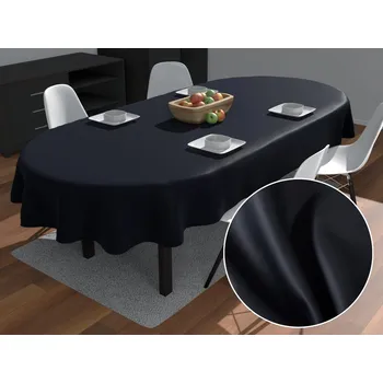 ubrus Oválný bavlněný saténový ubrus ST-019 Černý 50x100 cm