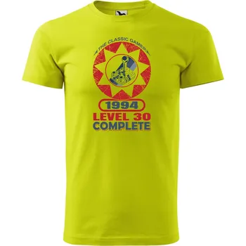 Pánské oblečení Pánské tričko s potiskem Level 30 complete Velikost: XL, Barva trička: Limetková