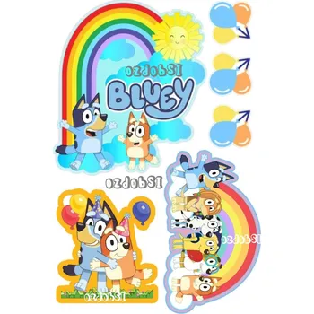 Jedlá dekorace na dort Pohádka Bluey č.9 - jedlý papír - Bez úprav / Jedlý papír / Bez decor gelu