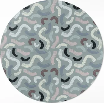 Obraz Vinylový Kulatý Koberec do obývacího pokoje fi 50 cm Abstraktní retro linie