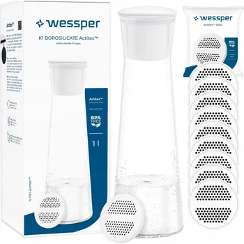 Filtrační karafa Wessper K1 Borosilicate 1 l bílá