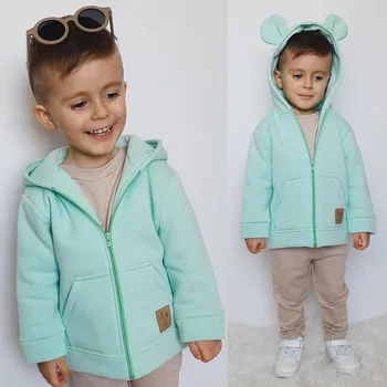 BUNNY KIDS MIKINO-KABÁTEK MĚDVĚD - MENTOLOVÝ 104/110