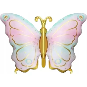 Balónek Velký fóliový balónek PASTELOVÝ MOTÝL Boho 79 Cm