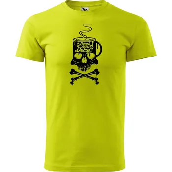 Pánské oblečení Pánské tričko s potiskem Decaf Velikost: S, Barva trička: Limetková