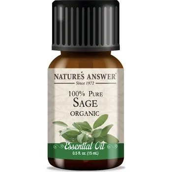Aroma difuzér Nature's Answer Sage Essential Oil, Šalvěj lékařská, esenciální olej, BIO, 15 ml