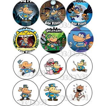 Jedlá dekorace na dort Dog man č.3 - jedlý papír - Bez úprav / Jedlý papír / Bez decor gelu