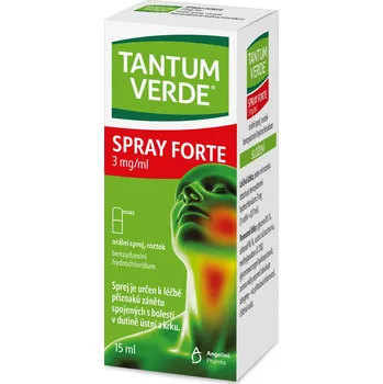 Lék na bolest v krku Tantum Verde Spray Forte 3mg/ml, ústní sprej 15ml