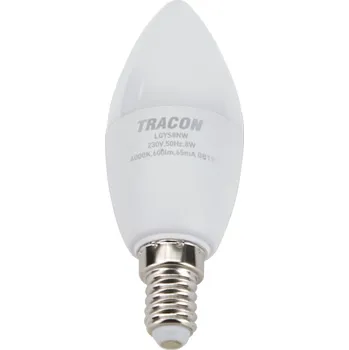 Zářivka Tracon electric LED žárovka svíčka E14 8W - neutrální - s chipem LGYS8NW