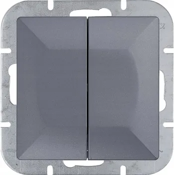 vypínač Dvojitý podomítkový vypínač Abex, odstíny šedé 9000064