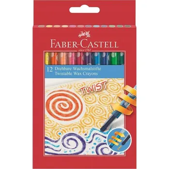 Pastelka WYKRĘCANE PASTELKY WOSKOWE komplet 12 KOLORÓW Faber Castell PASTELKY pro děti