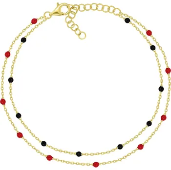 Náramek Brilio Silver Dvojitý pozlacený náramek s korálky BRC230YBCR + 2 měsíce na vrácení zboží