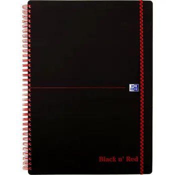 Zápisník Oxford, Zápisník Black n´ Red Movebook, 70 listů, čtverečkovaný, černá Velikost: A4