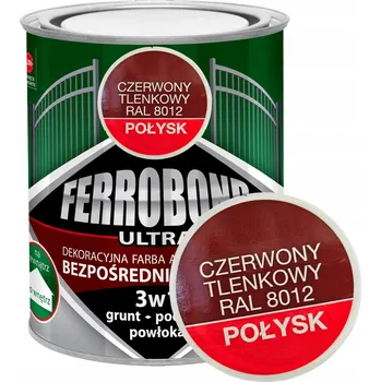 barva na kov Barva antikorozní barva Ferrobond 0,7 l Červený lesk s oxidovým leskem