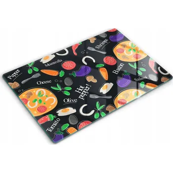 Obraz Multifunkční Dekorativní Skleněná Deska XXL 80x52 cm Ilustrace jídla