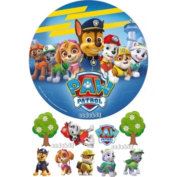 Jedlá dekorace na dort Paw Patrol č.17 jedlý papír - Bez úprav / Jedlý papír / Bez decor gelu