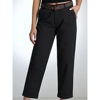 Dámské kalhoty Sinsay - Kalhoty s&nbsp;páskem - černá - 659DA-99X - 659DA-99X-XS