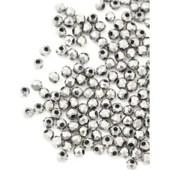 Drahý kámen Hematit broušený 2mm galvanizováno platina (1ks)