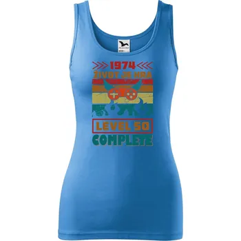 Dámské tričko Dámské tílko s potiskem Život je hra Velikost: M, Barva: Azurově modrá