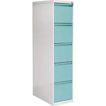 Kartotéka JP - 405 PR kartotéka 5-zásuvková, 1631x390x620 mm, šedá/tyrkysová