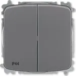 Vypínač IP44, řazení 6+6 (6+1), bezšroubové svorky ABB Tango 3559A-A52940 S2 kouřová šedá