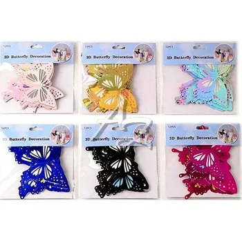 Samolepící dekorace dekorace samolepicí motýli, 12ks, laser