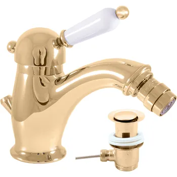 Vodovodní baterie LABE - Bidetová baterie s výpustí, Zlatá - lesklá L545.0KZ, RAV Slezák Barva: ZLATÁ - lesklá, Rozměr: 3,8"