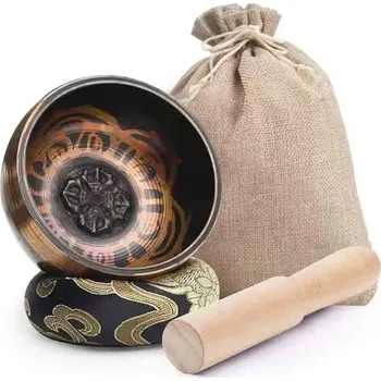 Tibetská zpívající mísa 8 cm pro meditaci a jógu | zvuková terapie, meditace - Světle šedá