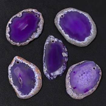 Přívěsek Přírodní achát přívěsek | minerální šperk 1 ks - Ametyst