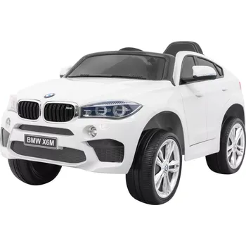 Dětské elektrovozidlo Elektrické odrážedlo BMW X6 M pro děti, bílé, s dálkovým ovládáním