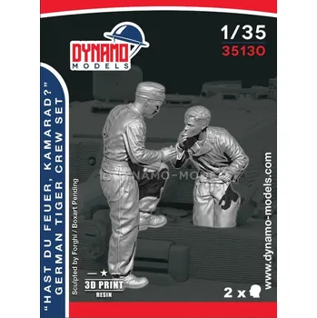 Plastikový model Dynamo models 1/35 Tiger Crew Set ”Hast Du Feuer, Kamarad?“