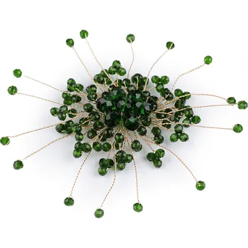 Brož Brož se skleněnými broušenými korálky Hand made Varianta: 7 (7) zelená zlatá, Balení: 1 ks