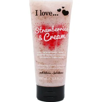 Tělový peeling I Love Strawberries & Cream Exfoliating Shower Smoothie 200 mL