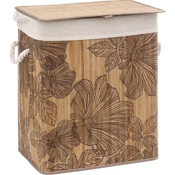 Koš na prádlo 5Five BlackFlora 174702A 60 l bambus/květinový motiv