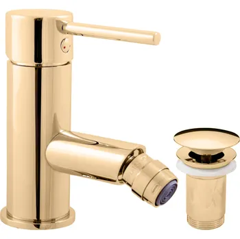 Vodovodní baterie SEINA - Bidetová baterie s výpustí, Zlatá - lesklá SE945.0KZ, RAV Slezák Barva: ZLATÁ - lesklá, Rozměr: 3,8"