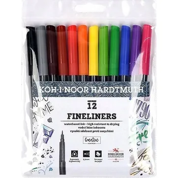 FIXY barevné TENKÉ POPISOVAČE sada 10 barev KOH-I-NOOR tenké popisovače KANCELÁŘSKÉ