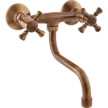 Vodovodní baterie MORAVA RETRO - Umyvadlová/dřezová baterie, Stará mosaz (Bronz) MK301.5/21SM, RAV Slezák Barva: Stará mosaz (Bronz), Rozměr: 150 mm